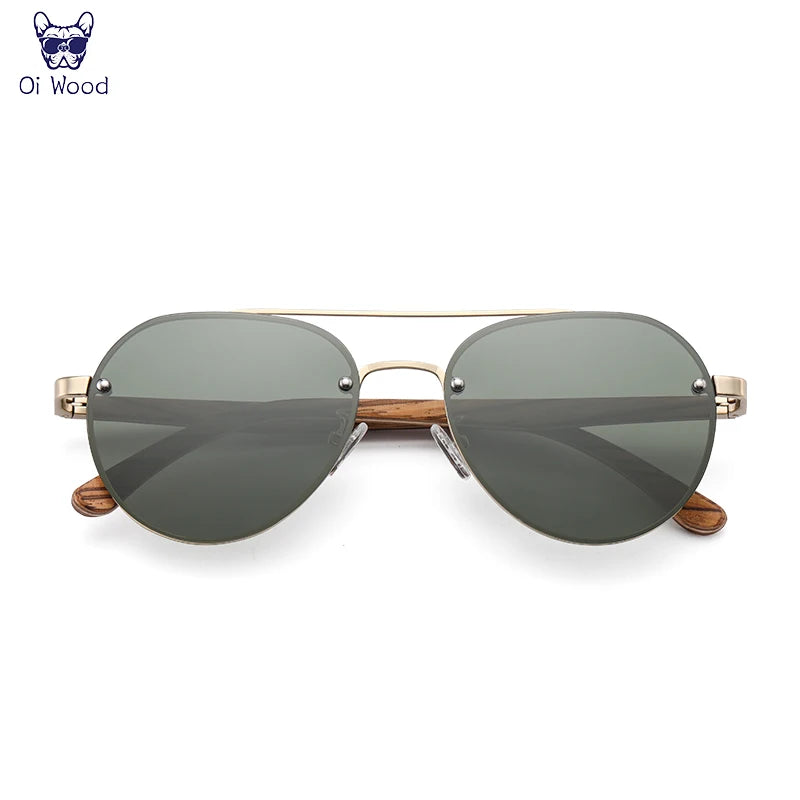 Oi Wood Men Polarized Sunglasses Driving Sun Glasses Women Brand Designer Male Vintage Pilot Sunglasses Outdoor UV400 GR