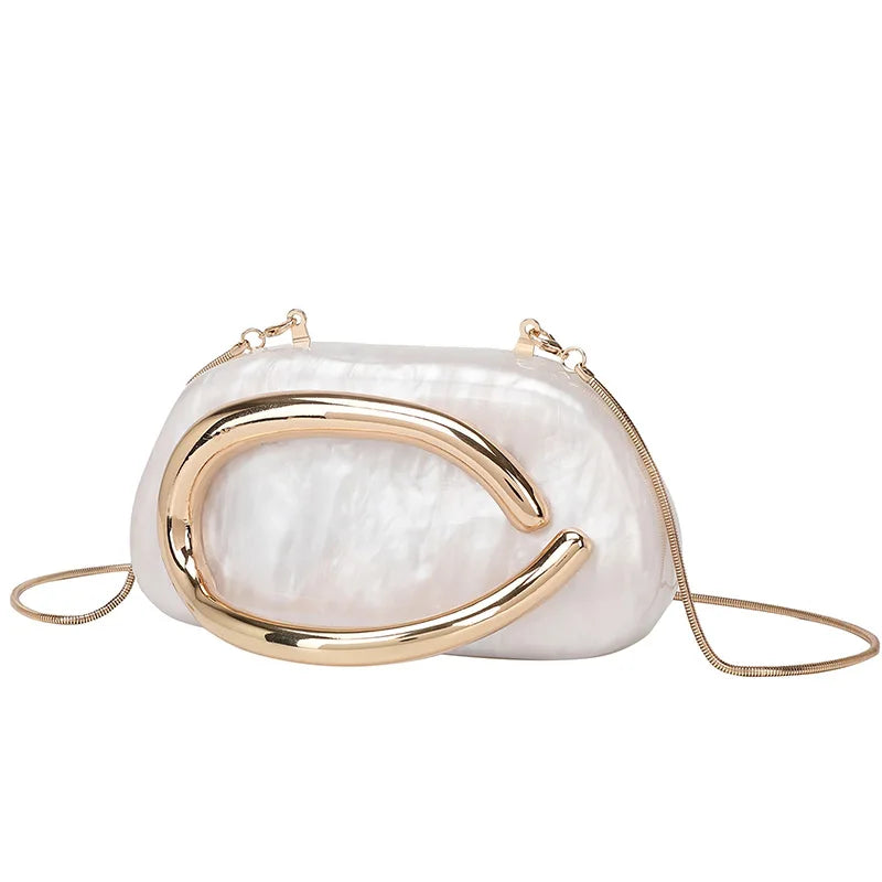 Champanhe ouro luxo banquete embreagem high-end moda acrílico alça de ouro bolsa de ombro para mulheres verde esmeralda mármore sacola