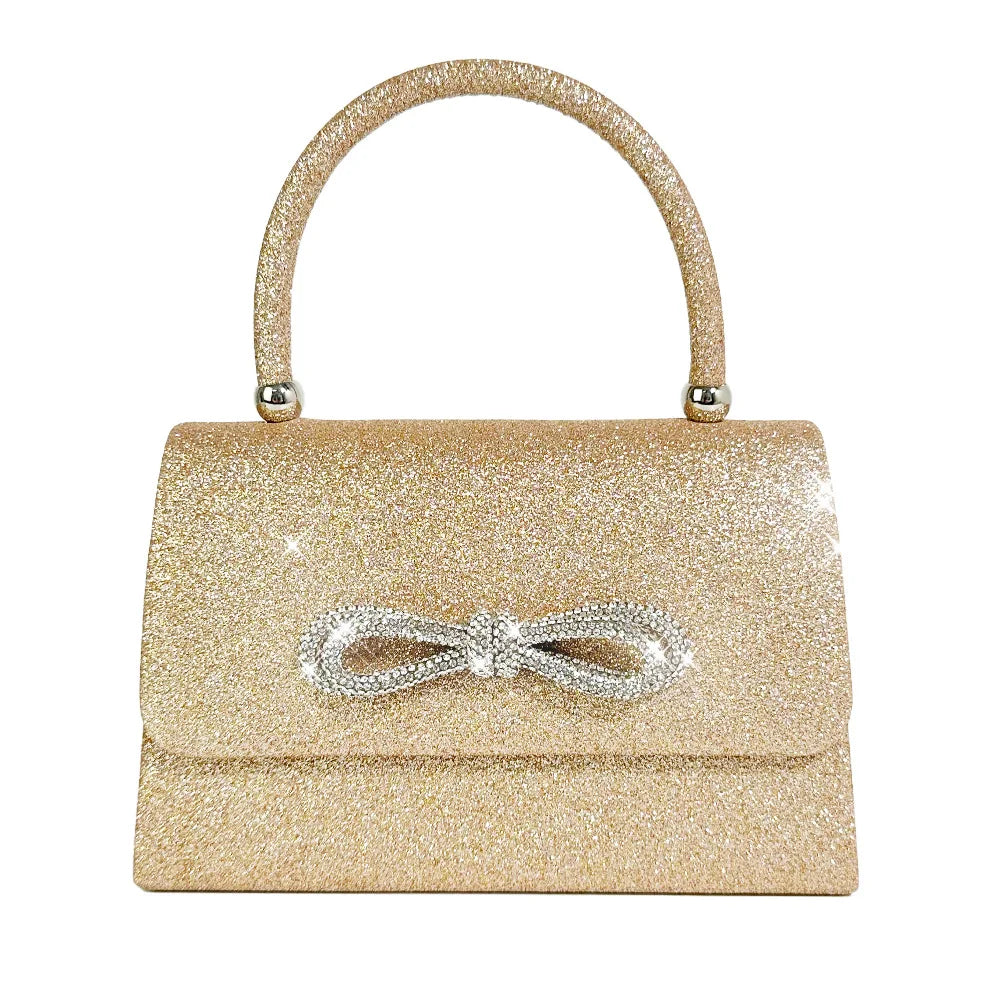 Glamorous Sequin Evening Clutch with Bowknot