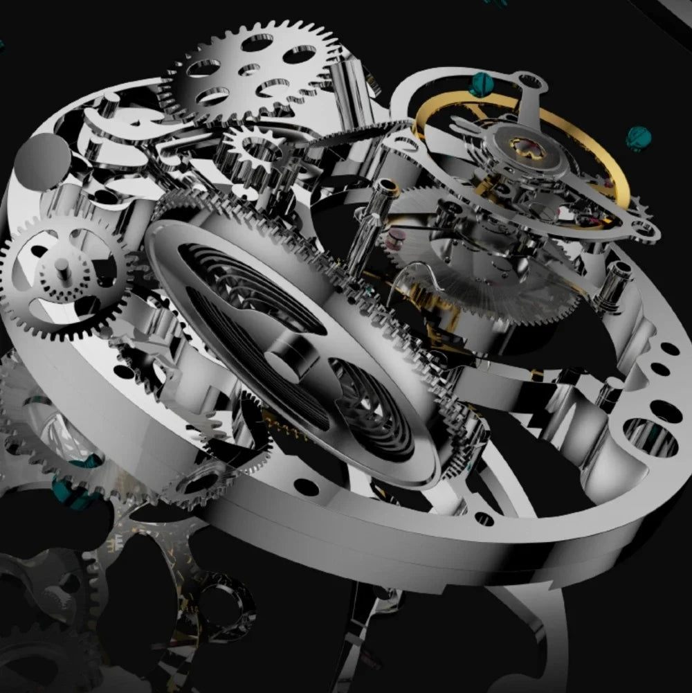 Aesop voando tourbillon esqueleto mecânico movimento relógio para homem safira luxo negócios simplicidade relógios masculino quadrado novo