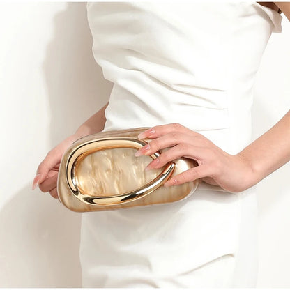 Champanhe ouro luxo banquete embreagem high-end moda acrílico alça de ouro bolsa de ombro para mulheres verde esmeralda mármore sacola