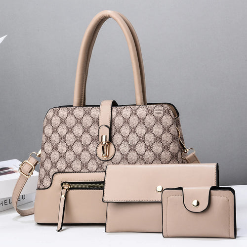 3 pçs/set moda tendência feminina bolsa tote bolsa de embreagem feminina com chique pequena carteira feminina viajando compras totes sacos conjunto