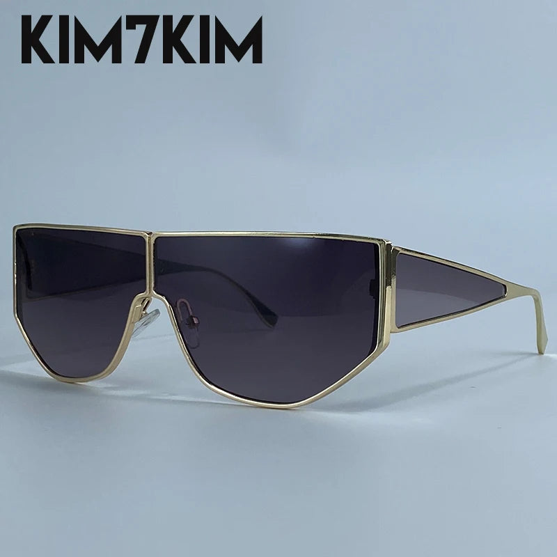 Steampunk Polygon Shield Sunglasses Women 2025 Luxury Brand Night Vision UV400 Windproof Sunglass For Lady Retro Trendy Shades
