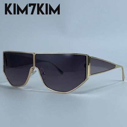 Steampunk Polygon Shield Sunglasses Women 2025 Luxury Brand Night Vision UV400 Windproof Sunglass For Lady Retro Trendy Shades