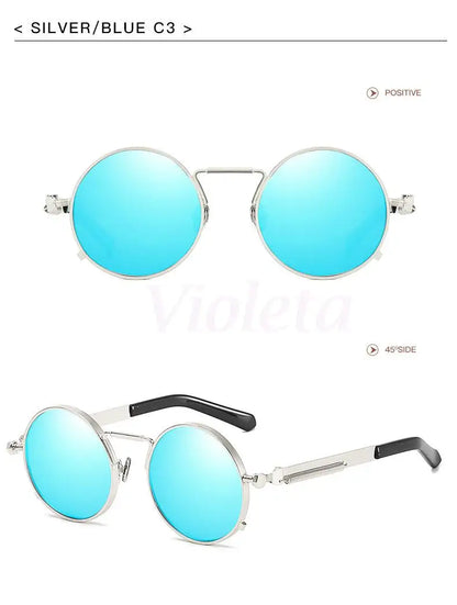Polarized Round Metal Sunglasses UV400 Protection