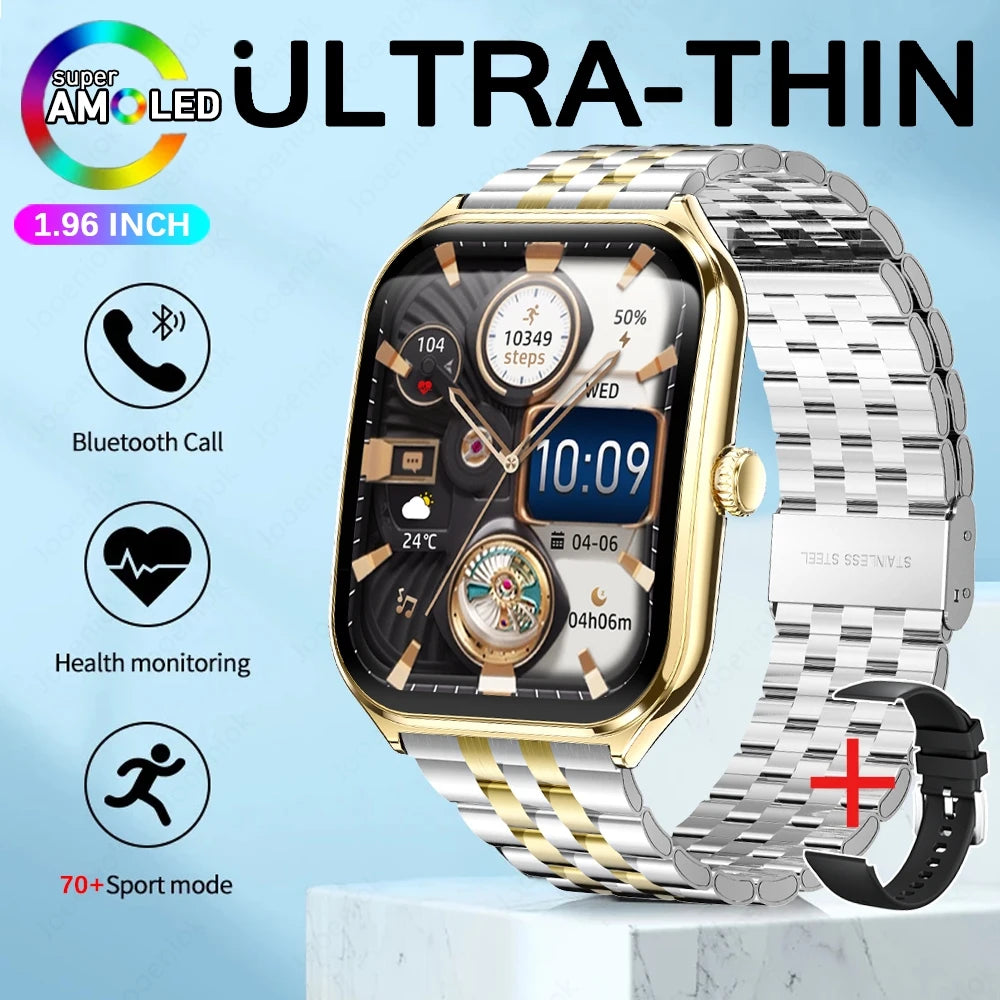 Ultra-Slim AMOLED Smartwatch 1.96" with Bluetooth Calls