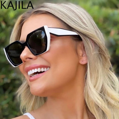 Moda olho de gato óculos de sol feminino 2025 design da marca luxo vintage quadrado punk óculos de sol para senhoras tons retro uv400