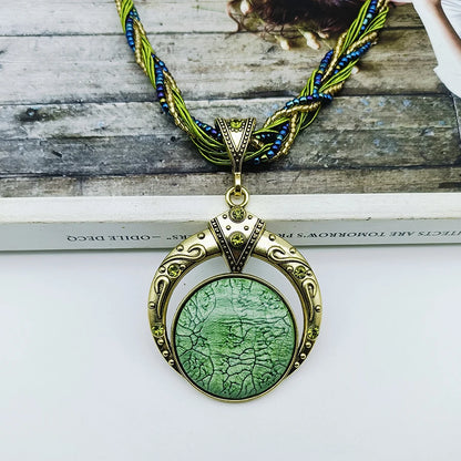 Bohemian Multilayer Crystal Pendant Necklace