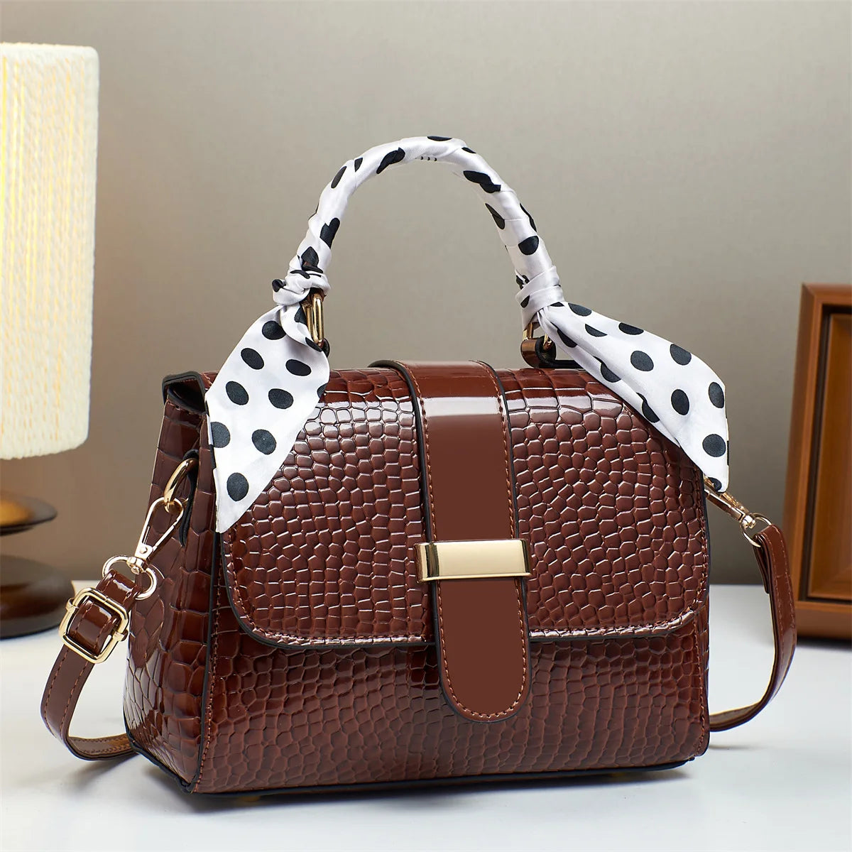 Luxo padrão de pedra bolsa quadrada popular grande capacidade feminina crossbody bolsa de ombro versátil bolsa de couro do plutônio