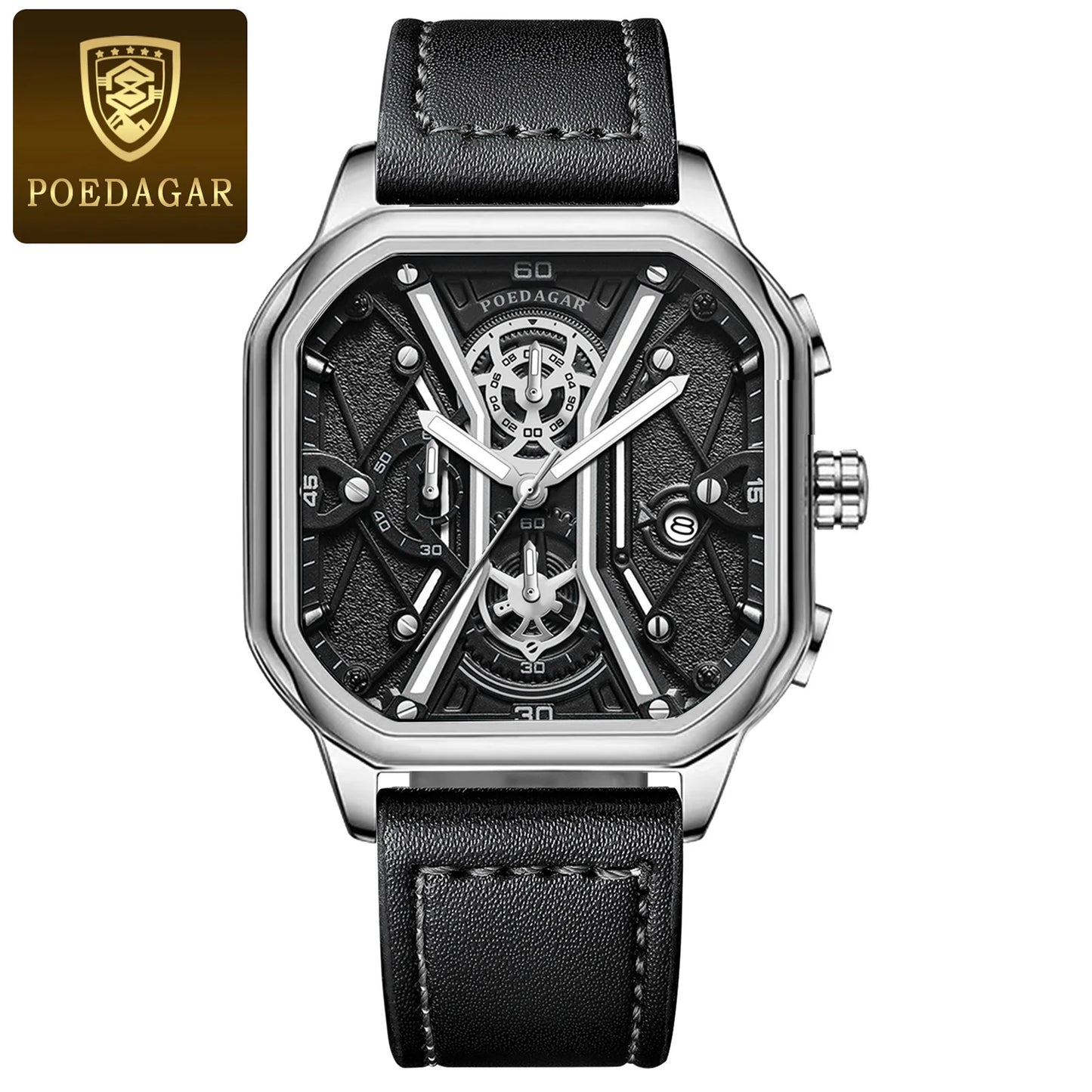 POEDAGAR Luxury Luminous Chronograph Men's Watch