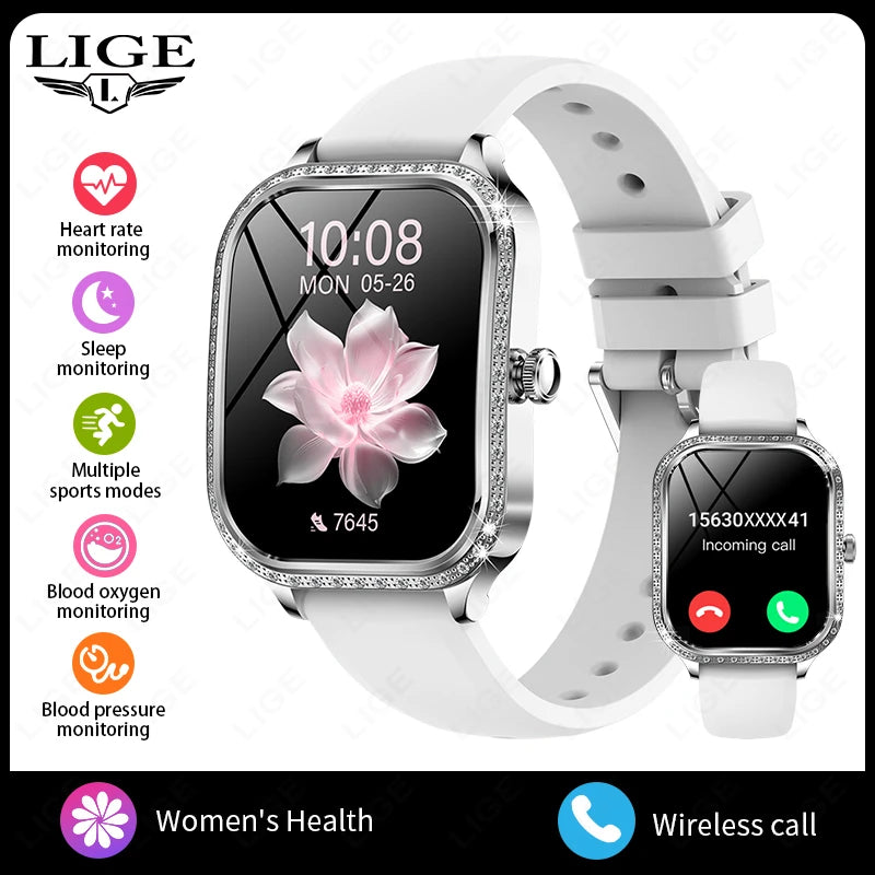 LIGE Women's Waterproof Bluetooth Smartwatch