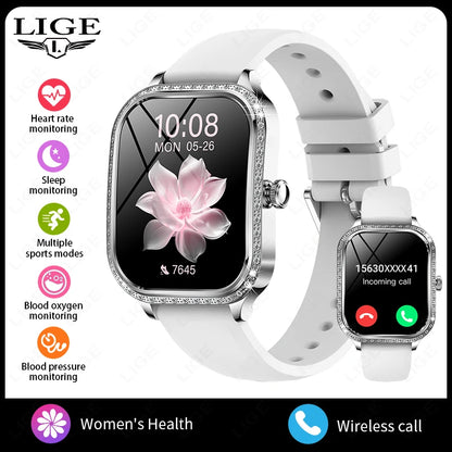 LIGE Women's Waterproof Bluetooth Smartwatch