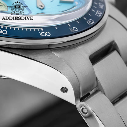 ADDIESDIVE New Men's Watches Bubble Glass 37mm Retro VK63 Chronography Quartz Watches Waterproof BGW9 Luminous Sports Wristwatch