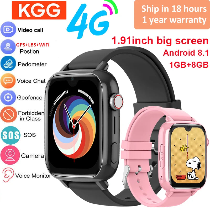 4g relógio inteligente crianças gps wifi chamada de vídeo sos app download criança smartwatch câmera monitor rastreador localização telefone relógio