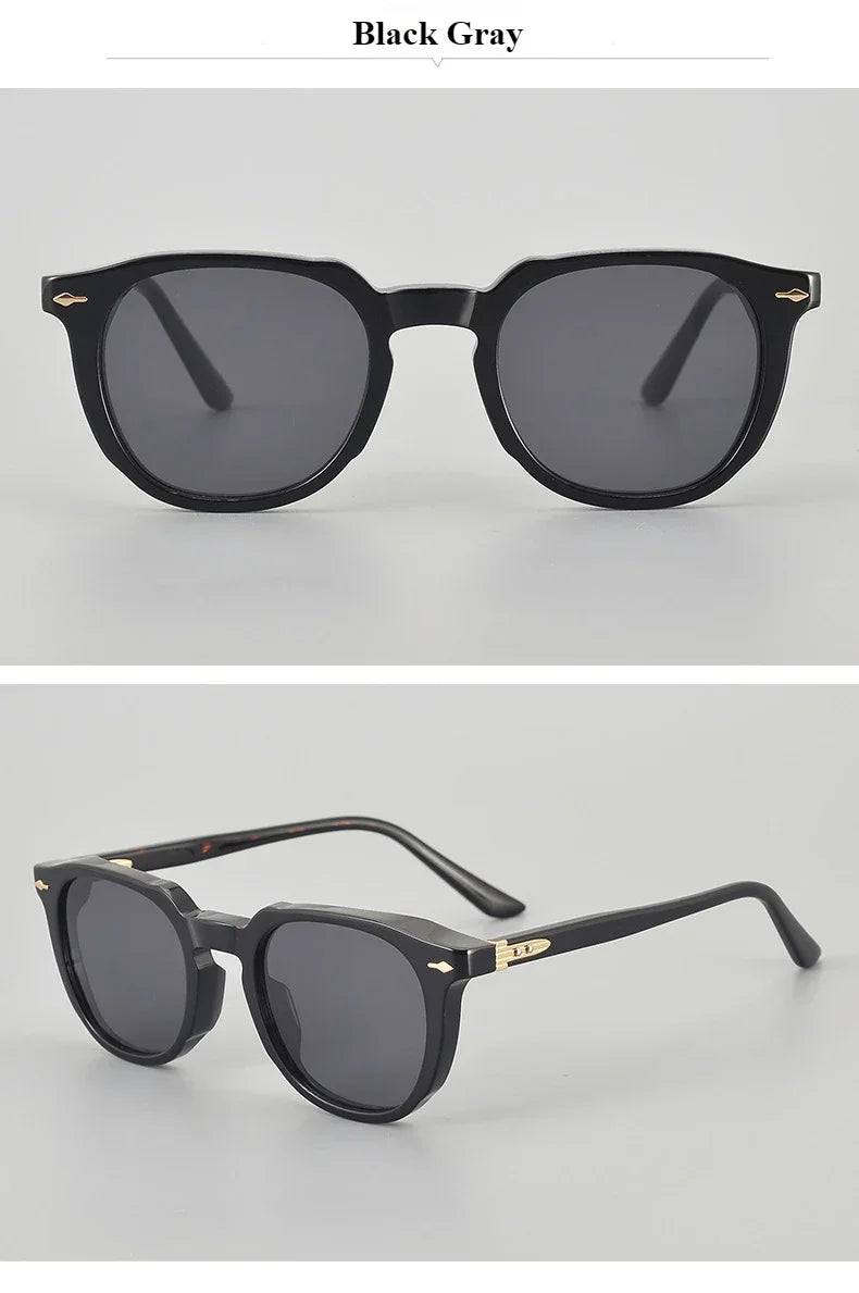 Handcrafted Acetate Oval Sunglasses - UV Protection
