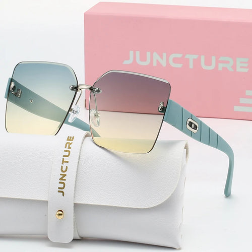 Juncture moda quadrado óculos de sol feminino boundless óculos de sol gradiente senhora óculos festa presentes do feriado óculos de sol para mulher