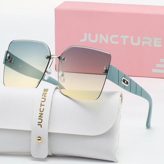 Juncture moda quadrado óculos de sol feminino boundless óculos de sol gradiente senhora óculos festa presentes do feriado óculos de sol para mulher
