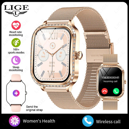 LIGE Women's Waterproof Bluetooth Smartwatch