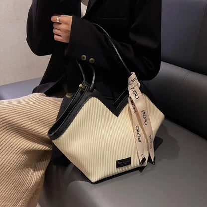 Estilo coreano grande saco feminino casual all-match bolsa de lona commuter bolsa de ombro estudante sacola