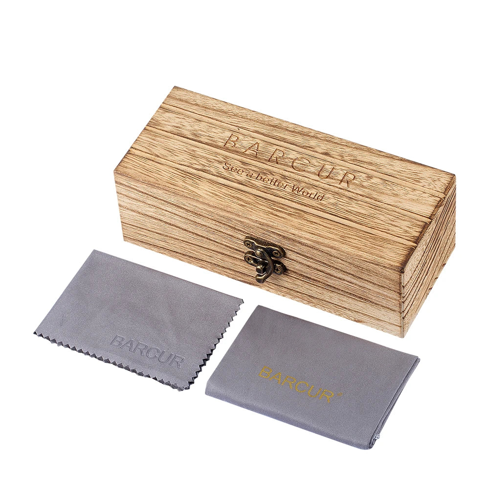 BARCUR Wooden Sunglasses for Men Polarized Natural Walnut Wood Sun Glasses Women Polarized Eyewear UV400 Eyewear Oculos