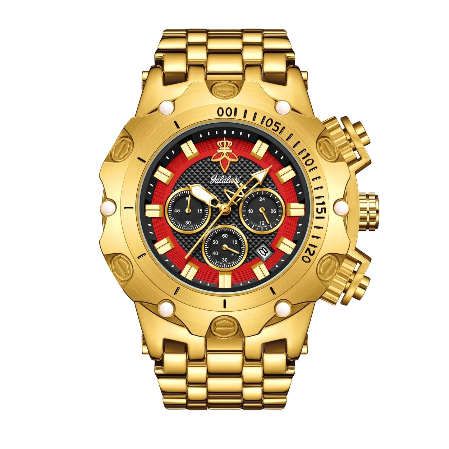 YaLaLuSi Luxury Multifunctional Men's Watch - Gold Bracelet