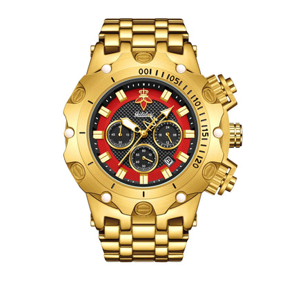 YaLaLuSi Luxury Multifunctional Men's Watch - Gold Bracelet