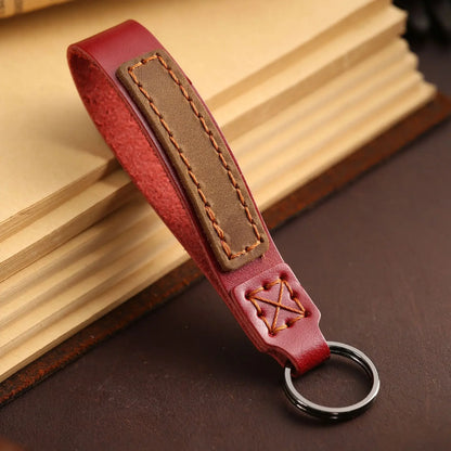 Elegant Leather Car Keychain for Men and Women