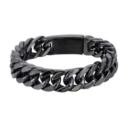 Alloy Chain Bracelet Streetwear Jewelry Fashion Men Bikers Bracelet with Buckle Solid Color for Gift for Party Wedding Travel
