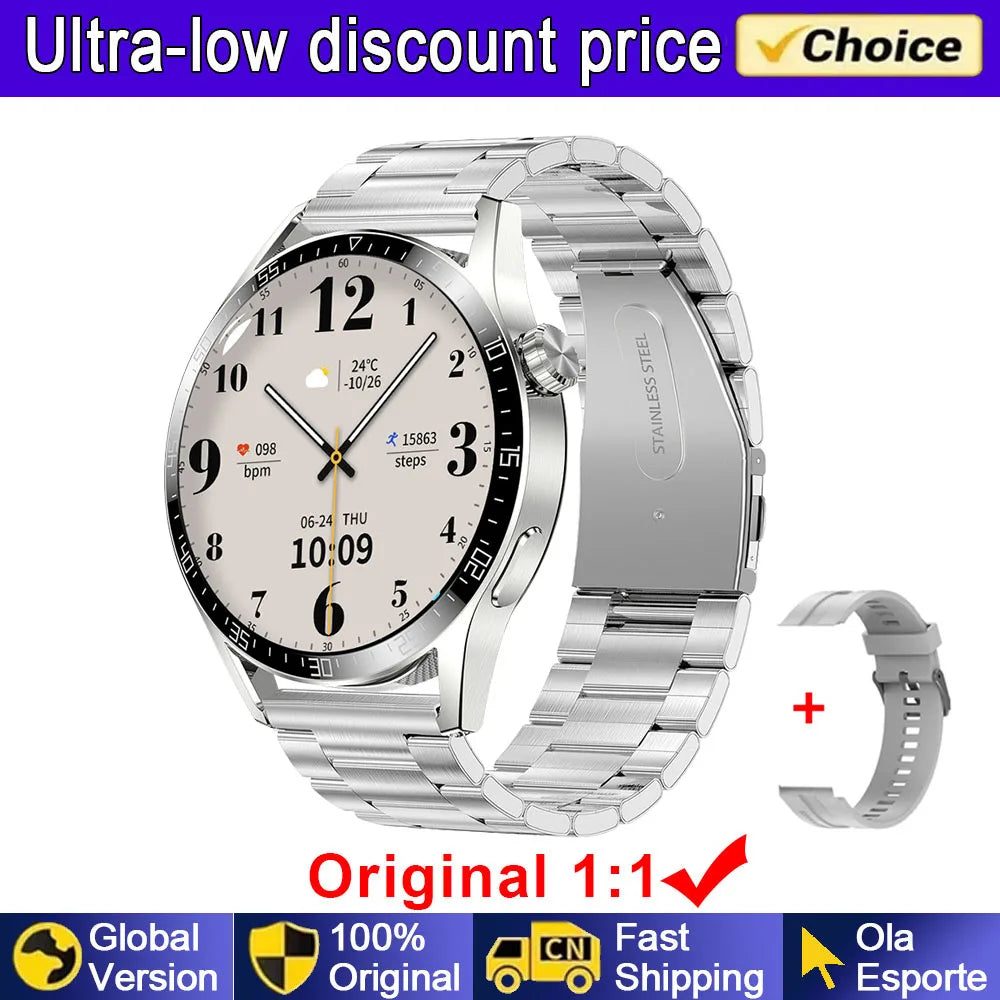 Smart Watch Men Watch 5 Pro AMOLED 360*360 HD Screen Bluetooth Call GPS NFC Heart Rate Monitor SmartWatches 2025 New for Android