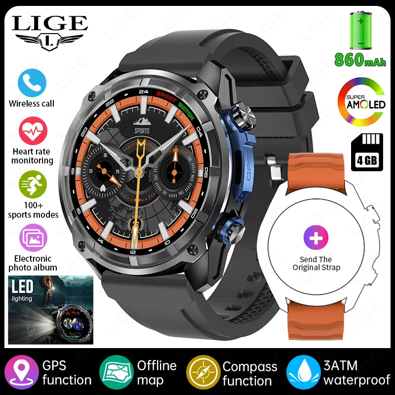 LIGE Smartwatch GPS 1.43" AMOLED Waterproof