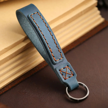 Elegant Leather Car Keychain for Men and Women