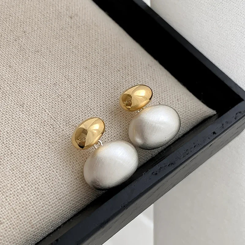 Timeless Gold Pearl Drop Earrings