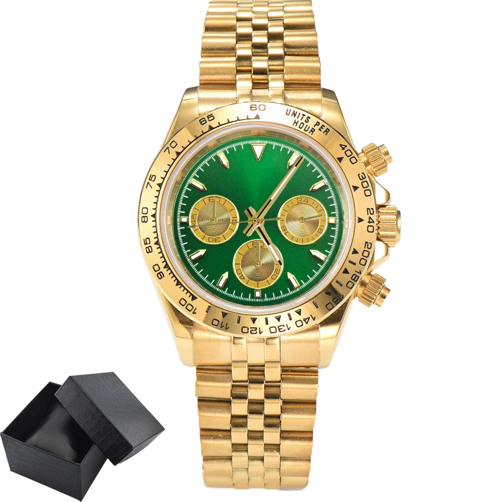 Luxury Custom Gold Chronograph Watch 39.3mm