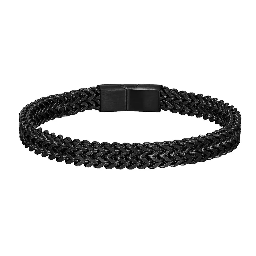 MKENDN 18K Gold-Plated Double Chain Men's Bracelet