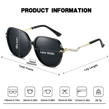 Juncture polarizado feminino óculos de sol nova moda redonda óculos de sol senhora gradiente festa presentes do feriado óculos de sol para mulher