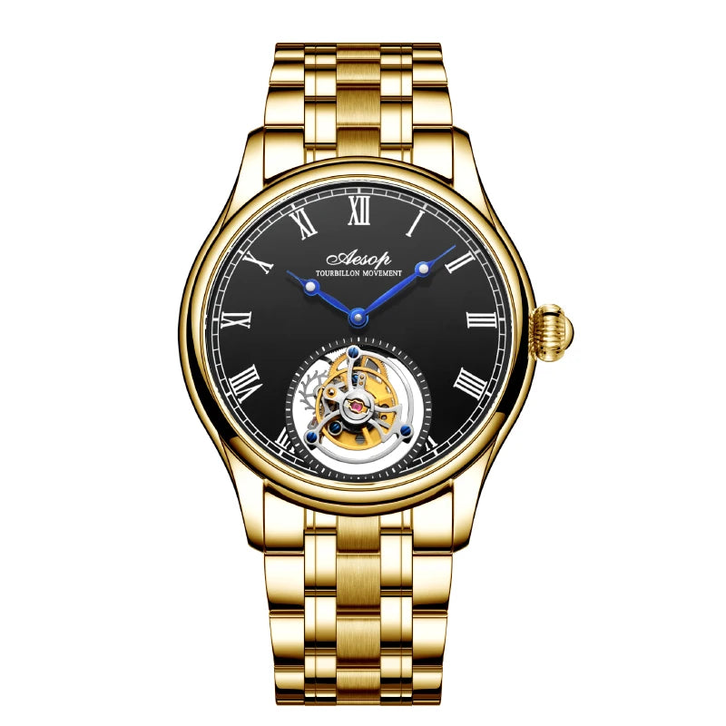 Aesop Luxury Skeleton Tourbillon Watch