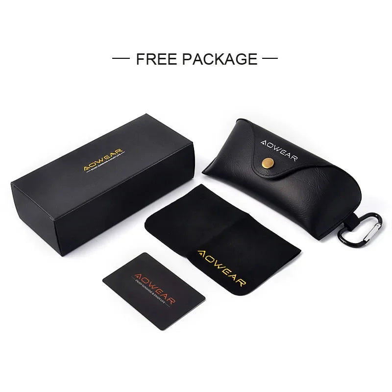 Aowear retro polarizado espelho óculos de sol para homem mulher vintage óculos de sol dos homens uv400 leve condução óculos com caso