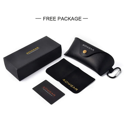 Aowear retro polarizado espelho óculos de sol para homem mulher vintage óculos de sol dos homens uv400 leve condução óculos com caso