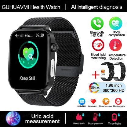 Elegant ECG+PPG Women's Smartwatch with Health Tracking