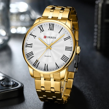 CURREN New Minimalist Men's Fashion Ultra-Thin Watch Simple Men's Retro Business Waterproof Quartz Watch Relogio Masculino
