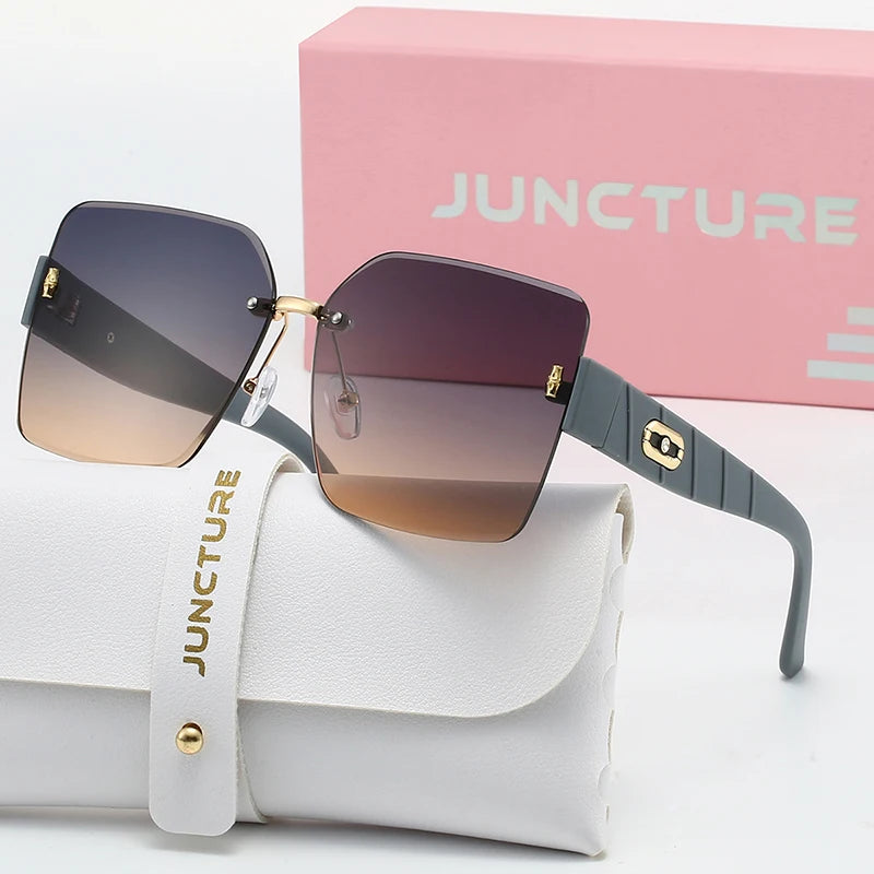 Juncture moda quadrado óculos de sol feminino boundless óculos de sol gradiente senhora óculos festa presentes do feriado óculos de sol para mulher