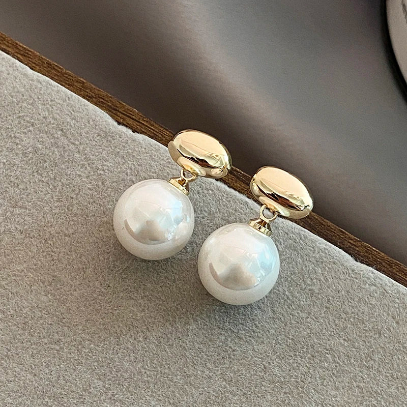 Timeless Gold Pearl Drop Earrings