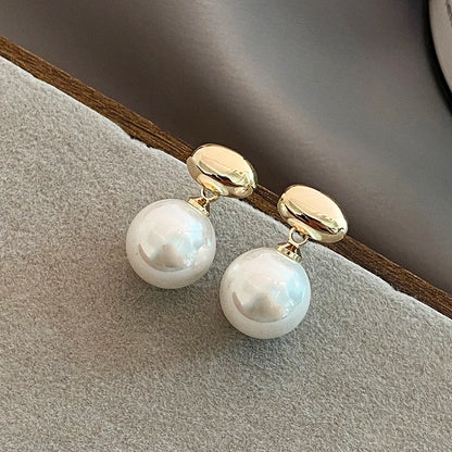 Timeless Gold Pearl Drop Earrings