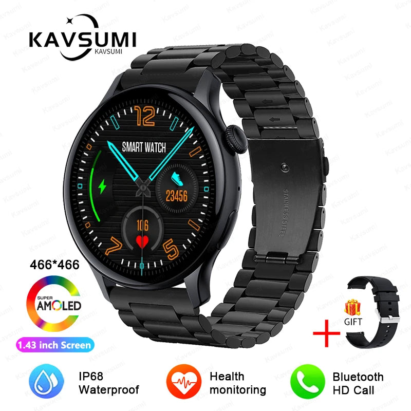 2025 NFC Smart Watch Amoled HD GPS Track Sports Heart Rate Bluetooth Call Waterproof Ladies Women Smartwatch For Huawei Xiaomi