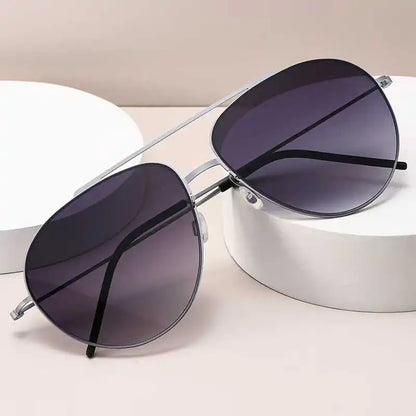 Ultra-leve titânio dinamarca marca grande para 8806 design masculino óculos de sol proteção uv parafuso sol piloto oval óculos