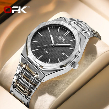 OPK 8139 Luminous Waterproof Stainless Steel Watch