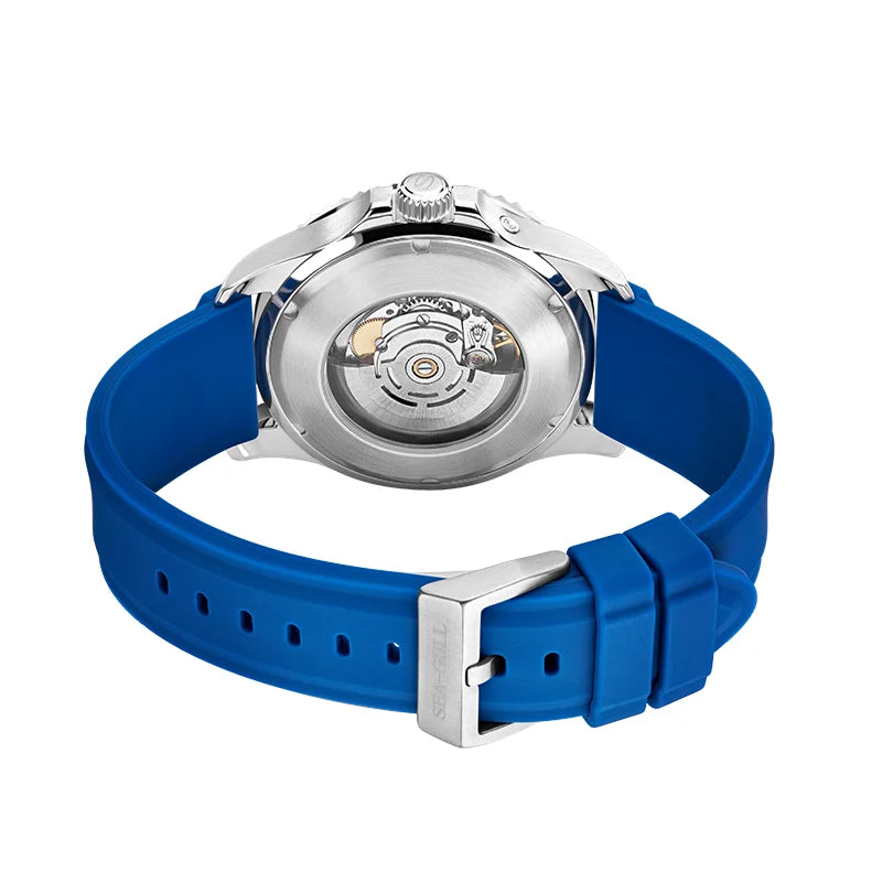 Seagull oceano série relógio masculino 100m à prova dwaterproof água marcadores de cor arco-íris design 44mm relógios mecânicos automáticos marca superior 6205