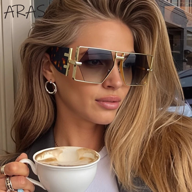 Steampunk Rectangle Sunglasses Women Men 2025 Luxury Hollow Metal Frame Sun Glasses Vintage Punk Hexagon Eyewear UV400 Shades