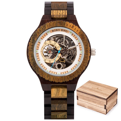 BOBO BIRD Men's Luxury Wooden Mechanical Watch