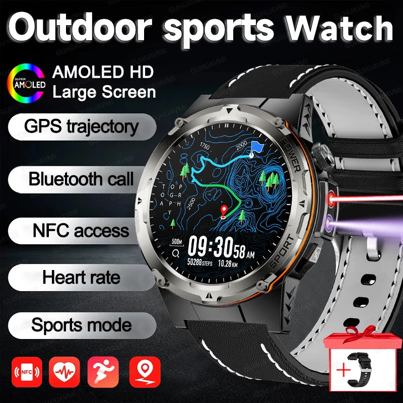 AMOLED Outdoor Sports Smartwatch with GPS & NFC
